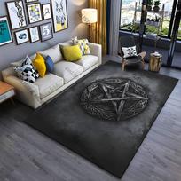 Mystical wooden pentagram symbol carpet Yoga living room room decor children's crawling mat doormat area rug games mat 40x60cm
