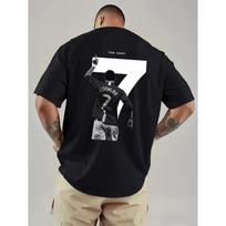 2026 Hot Sale New Style CR7 Cristiano Ronaldo Pattern T-Shirt - High-Quality Fashion Casual Breathable Men's Round-neck Printed T-Shirt Loose Top 4XL gray