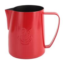 Milk Frothing Pitcher 480ml 304 Stainless Steel Swan Coffee Creamer Cup Latte Art Steaming Pitcher for Cafe Kitchen Bright Red red
