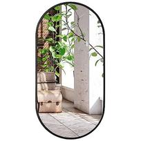 Ovalus veidrodis 80x40cm Juodas rėmas