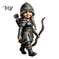 Mythological Dwarf Warrior Theme Viking Gnome Figurine, Resin Nordic Statue, Decorative Desktop Collectibles Soldier Ornament for Indoor Desk