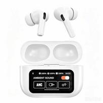 A9 Pro Ultimate Edition Belaidės Bluetooth Ausinės Išmanusis Jutiklinis Ekranas ANC ENC Triukšmo Slopinimas Jutiklinis Valdymas Ausinės į Ausis balta