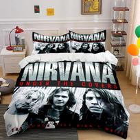 Nirvana Band Theme Bedding Set Bedding set (1 duvet cover, 2 pillowcases, duvet not included) 135x200cm