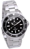 Salvatore Marra Radio Solar Watch Bezel 10 ATM Water Resistant Men's Silver Black SM22110-SSBKBK