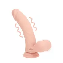 RealRock by Shots Shots Dual Density Silicone Curved Intimate Device 18cm Flesh