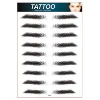 10 porų antakių tatuiruočių vyrams, realistiški netikri antakiai, populiarus perklijuojamas lipdukas 1PCS gray