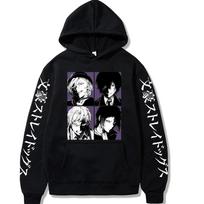 Anime Bungo Stray Dogs Nakajima Atsushi Dazai Osamu Hoodies Casual Hoodies Cartoon Streetswear Men Unisex Top Sweatshirt S black