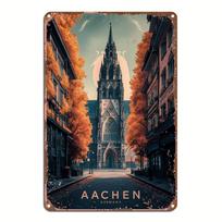 Room Decor  Aachen Germany Vintage Metal Tin Sign, High-Definition Printed Retro Aluminum Wall Art Poster, Waterproof, Dustpr 20x30cm（7.8x11.8inch）