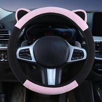 Animacinės katės ausys Automobilio vairo užvalkalas Neslystantis Tinka įvairiems modeliams Sugeriantis prakaitą Kvėpuojantis Atsparus dėvėjimuisi black