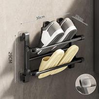Hook Shoe Storage Shelf Drying Rack Door Shoe Hanging Holder Wall Mounted Shoe Rack Free Punch Slipper Rack Bathroom Slipper