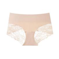 Medvilniniai apatiniai moterims Seksualūs nėriniai Tamprios Hipsterio kelnaitės Aukšto juosmens Besiūlės Minkštos Bikini kelnaitės XL beige