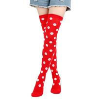 Polka Dot Knee High Socks Ladybug Red Black Dot Socks  for Masquerade Cosplay Performance Party Red, White Polka Dot