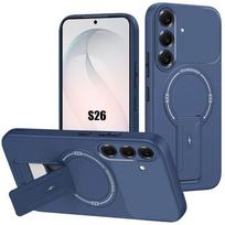 Case for Samsung Galaxy S26, Silicone Protection with Magnetic Circle and Stand - Navy Blue mėlyna
