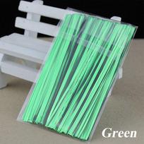 800PCS New Steel Baking Twist Ties Pack Sealing Metallic Wire Cellophane Bag žalia