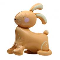 Rabbit Balloon Lovely Cartoon Animal Inflatable Toy 4D 4D Standing Rabbit Balloon Easter Bunny Aluminum Foil Balloon Party Decor Other geltona