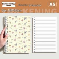 Detachable Floral Puppy B5 Binder Notebook - Comfortable and Simple No Specification brown