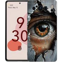 Luxury Phone Case For Google Pixel 10 9 8 9A 8A 7 7A 6 Pro XL 6A 5G Black Soft Back TPU Cover Scary Devil Eye Pattern Pixel 9