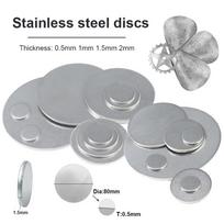 1 vnt. nerūdijančio plieno diskas 304 nerūdijančio plieno apvali plieno plokštė Skersmuo 50mm-100mm Storis 0.5~2mm Metalinis plokščias tarpiklio diskas 50mmx1.5mm