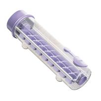 Fridge Storage Ice Cube Maker with Rotating Release BPA-Free Plastic Mold for Freezer Leak-Proof Stackable Space-Saving Ice Box for Home Party violetinė