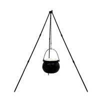 78cm Halloween Decor Outdoor Large Witch Cauldron On Tripod Black Plastic Bowl Party Hocus Pocus Candy Bucket For Yard Lawn juoda