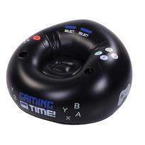 Inflatable Gaming Chair with Cup Holders and Side Pocket Comfortable Inflatable Lounge Seat for Game Room Decor