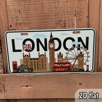 London UK City Skyline License Plate Style Aluminum Metal Sign Retro Big Ben London Eye British Flag Wall Art Decor for Home Bar 15x30cm(5.9x7.8inch)