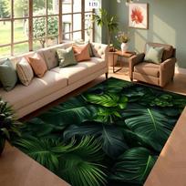 Tropical Jungle Living Room Rug Palm Leaf Monstera Pattern Modern Home Decor Carpet Soft Non-Slip Mat for Living Room Bedroom 40X60cm