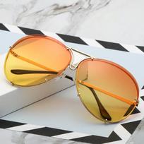 Popular Fashion Pilot Sunglasses Women For Men Oversized Luxury Brand Designer Sun Glasses Vintage Gradient Punk Shades UV400 as the photo