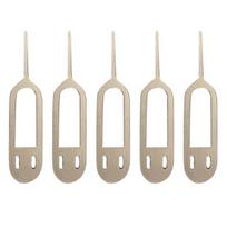 5Pcs Card Pin Universal Anti-lost Ejector Tray SIM Card Eject Stainless Steel Key Removal beige