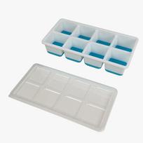 Large Reusable Ice Cube Trays Easy-Release Flexible Ice Cube Molds With Lids Big Square Cubed Ice Trays For Cocktail Coffee mėlyna