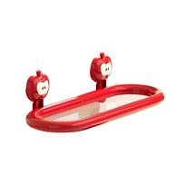 Plastic Suction Cup Storage Shelf Punch Free Wall Mounted Oval Suction Cup Shelf Draining Dopamine Toiletries Organizer Bathroom raudona