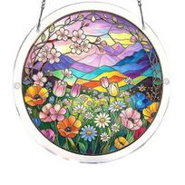 Acrylic Jigsaw Puzzle Suncatcher Large Colorful DIY Sun Catcher Kit for Adults Stained Glass Style Window Hanging Ornament for Home Garden Decor H blue