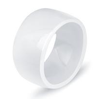 Mėlynas ir baltas keraminis madingas žiedas, 11 mm, universalus, paprasto dizaino moterims Size 9 balta