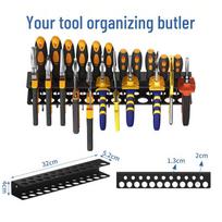 Wall-Mounted Multi-Functional Tool Holder and Storage Rack black