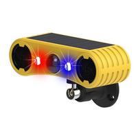 Red Blue Strobe Light Solar Sound Light Motion Sensor Alarm Outdoor Beast Repelling Device  Barn geltona