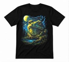 Varlė, howling į mėnulį Gyvūnai su mėnuliu Mieli dovanų Unisex juodi marškinėliai S