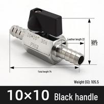 304 Stainless Steel Mini Double Barb Ball Valve 10x10
