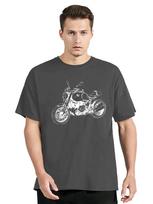 Fashion Rninet T Shirt Mit Grafik R Ninet Motorcycyle Rally R Nine T-shirt Motorrad Fahrer Tee Clothing Oversized TShirt L tamsiai pilka spalva