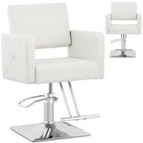 Carlisle Barber Chair With Footrest - Silver And White