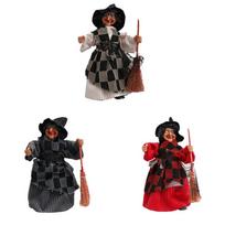 3pcs Funny Witch Hanging Creative Halloween Ornament Halloween Broomstick Witch Pendant  Props 3 pcs