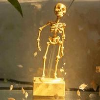 Plastikinis žuvų bakas Šokantis kaukolės papuošalas Oro varomas Judantis Deguonies Skeletas Povandeninis Peizažas auksas