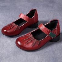 Fashion GKTINOO 2025 Spring Pleated Genuine Cow Leather Shoes Women Shoes Elegant Fashion Shoes Woman Retro Handmade Shoes High Heels 225
