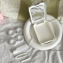 Dvi pakuotės kontaktinių lęšių dėklas mergaitėms, nešiojama mini kontaktinių lęšių dėžutė, kontaktinių lęšių indelis, mirkymo laikymo rinkinys