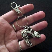 Dinozauras Kaukolė Raktų pakabukas Tyrannosaurus Rex Cyberpunk Goth Gyvūno Dantys Skeletas Kaukolė Gotikiniai Papuošalai Dovana brown