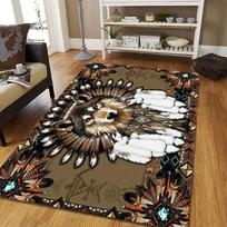 Native American Style Wolf Rug Durable Floor Mat for Living Room Bedroom Mystical Dark Fantasy Home Decor Carpet 40x60cm