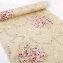 Lipni tapetai Nuimami Vintažiniai Geltoni Gėlių Lipni Tapetai Lentynos Stalčiaus Pamušalas Sienos Popierius Dekoratyvinis Ritinys 1mx45cm beige