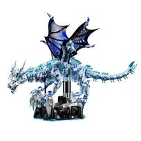 13093 Magic Dragon, Frost Dragon, Flying Dragon Model, Small Particle Building blocks, Children's toys