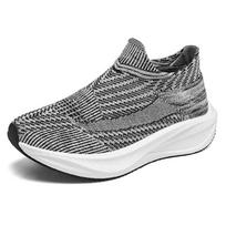 Men's Slip-on Sock Sneakers Breathable Knit Lightweight Shock Absorbing Running Shoes 36 pilka