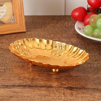 Golden Tray Home Decor Living Room Ornaments Exquisite Pattern Tray Jewelry Living Room Fruit Plate Snack Storage auksas