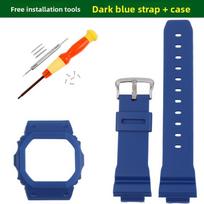 Rubber Strap+Protective Case for Casio G-shock DW-5600 5610 GW-M5610 GW-B5600 Men Replace Bracelet Watch Band Bezel Accessories For 5600 Series